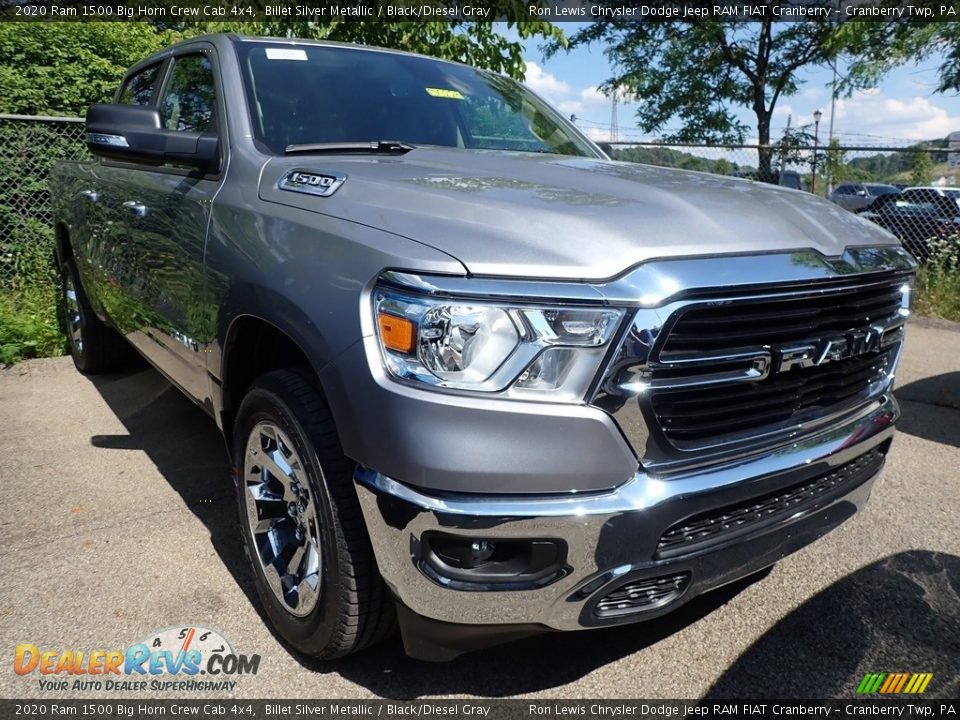 2020 Ram 1500 Big Horn Crew Cab 4x4 Billet Silver Metallic / Black/Diesel Gray Photo #2