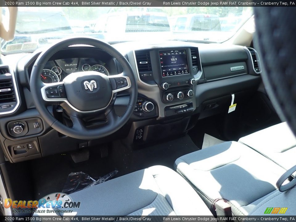 2020 Ram 1500 Big Horn Crew Cab 4x4 Billet Silver Metallic / Black/Diesel Gray Photo #10