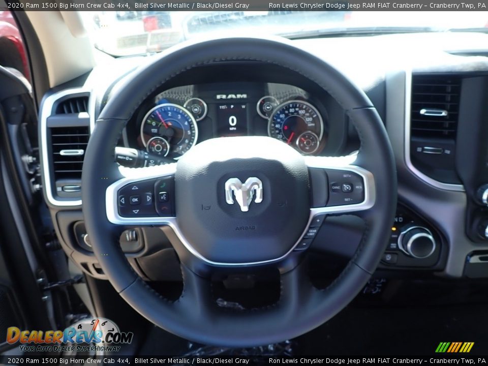 2020 Ram 1500 Big Horn Crew Cab 4x4 Billet Silver Metallic / Black/Diesel Gray Photo #15