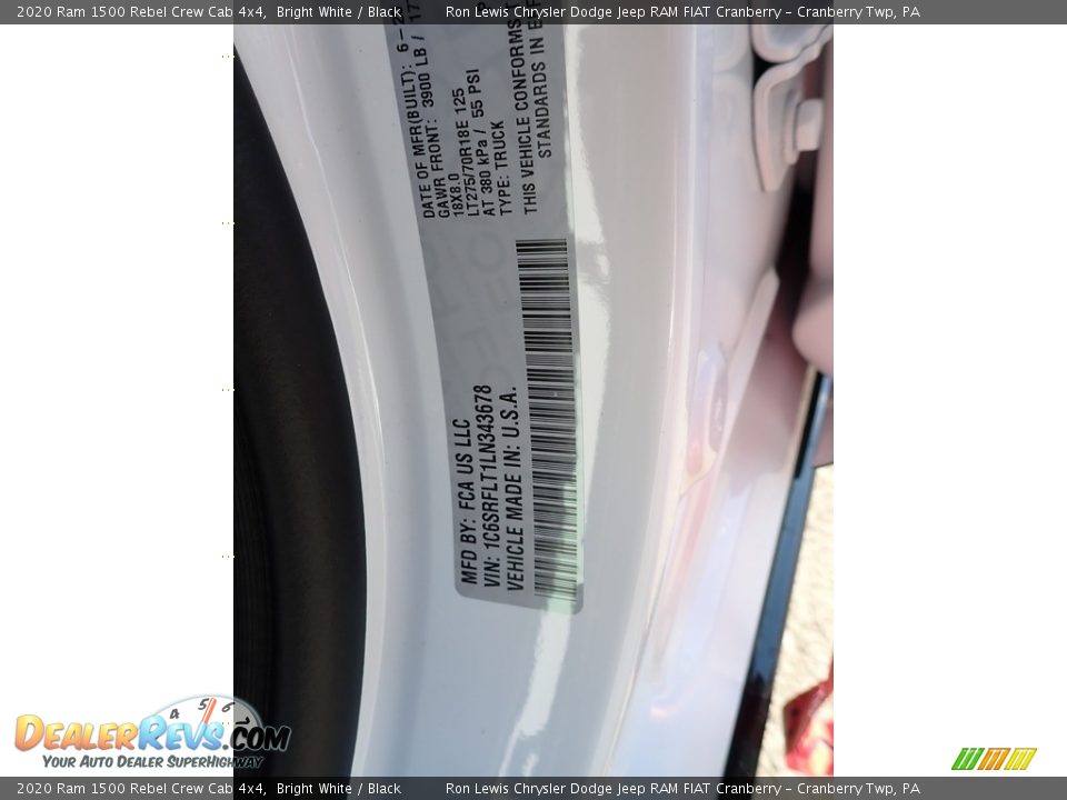 2020 Ram 1500 Rebel Crew Cab 4x4 Bright White / Black Photo #11