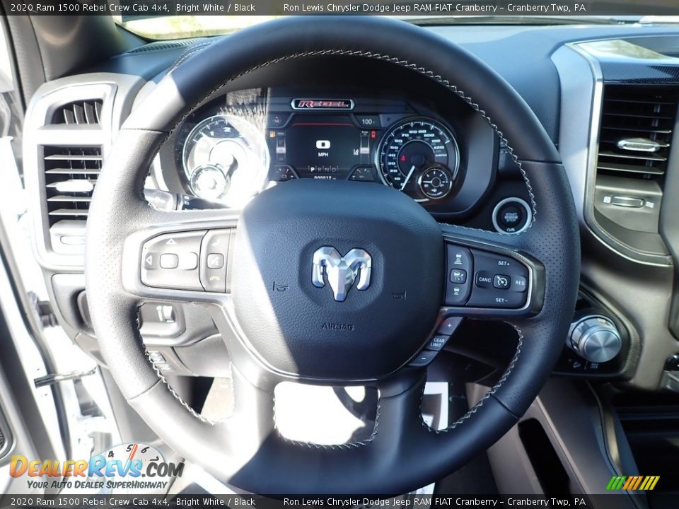2020 Ram 1500 Rebel Crew Cab 4x4 Bright White / Black Photo #16