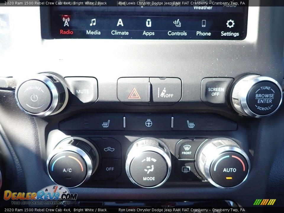 2020 Ram 1500 Rebel Crew Cab 4x4 Bright White / Black Photo #20