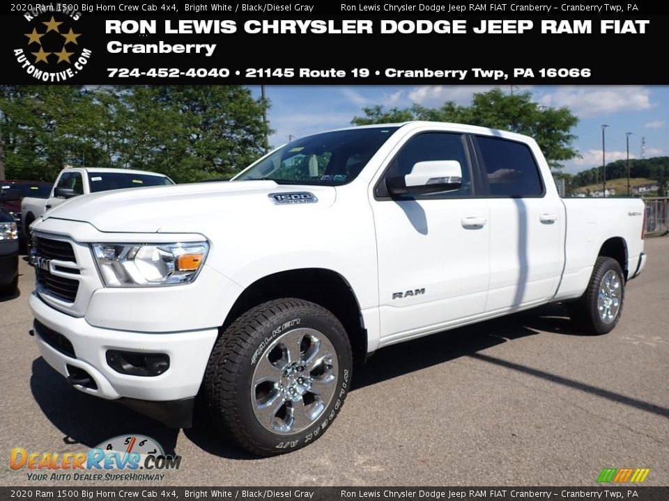 2020 Ram 1500 Big Horn Crew Cab 4x4 Bright White / Black/Diesel Gray Photo #1