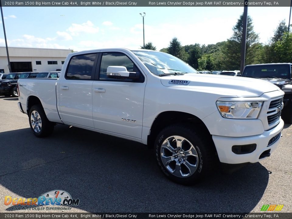 2020 Ram 1500 Big Horn Crew Cab 4x4 Bright White / Black/Diesel Gray Photo #3