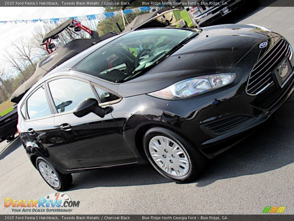 2015 Ford Fiesta S Hatchback Tuxedo Black Metallic / Charcoal Black Photo #29