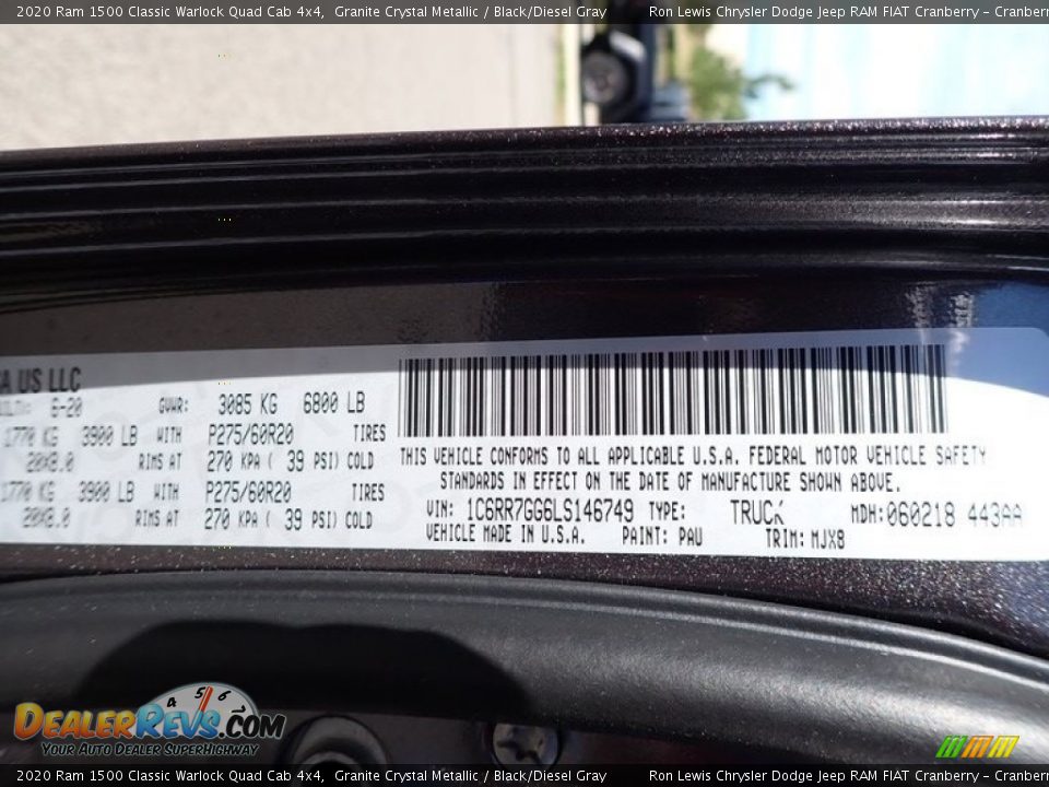 2020 Ram 1500 Classic Warlock Quad Cab 4x4 Granite Crystal Metallic / Black/Diesel Gray Photo #11