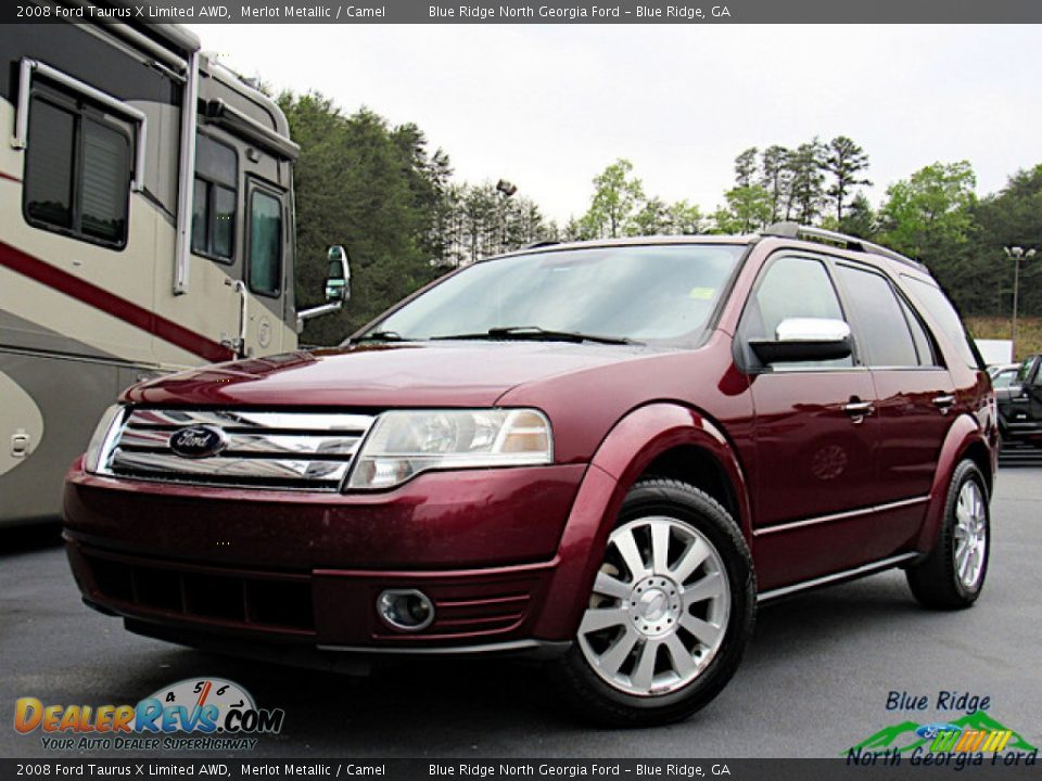 2008 Ford Taurus X Limited AWD Merlot Metallic / Camel Photo #1