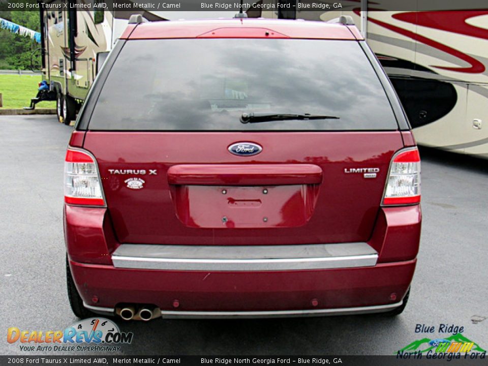 2008 Ford Taurus X Limited AWD Merlot Metallic / Camel Photo #4