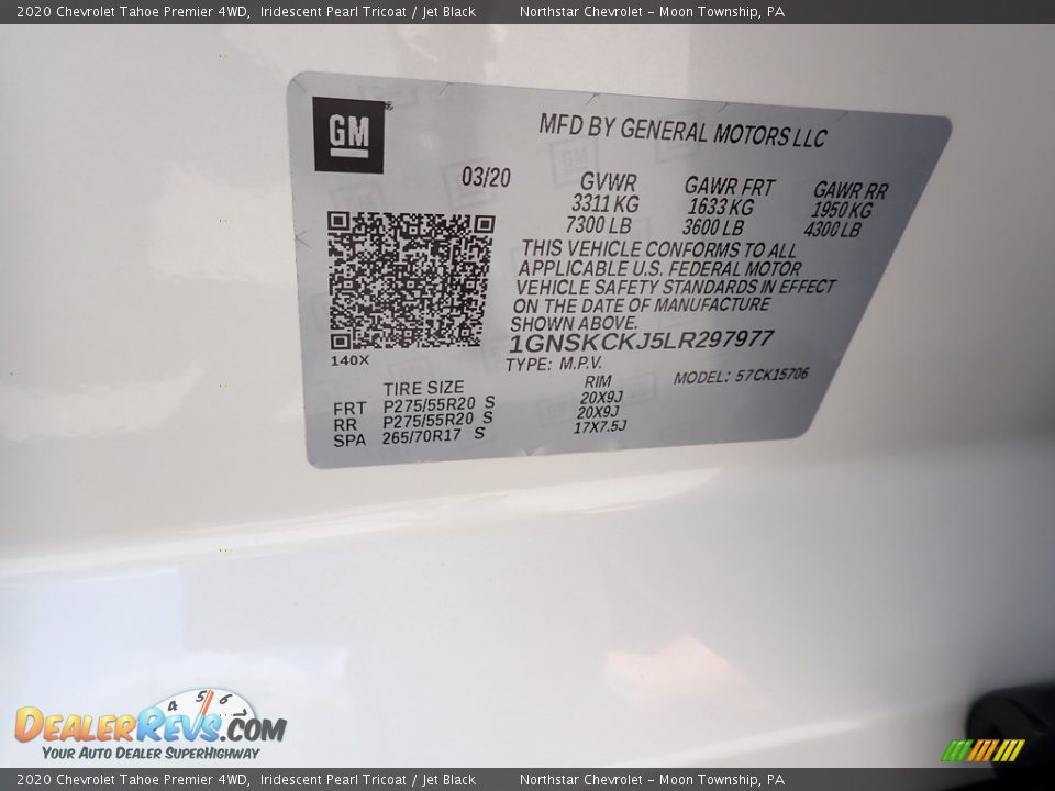 2020 Chevrolet Tahoe Premier 4WD Iridescent Pearl Tricoat / Jet Black Photo #16