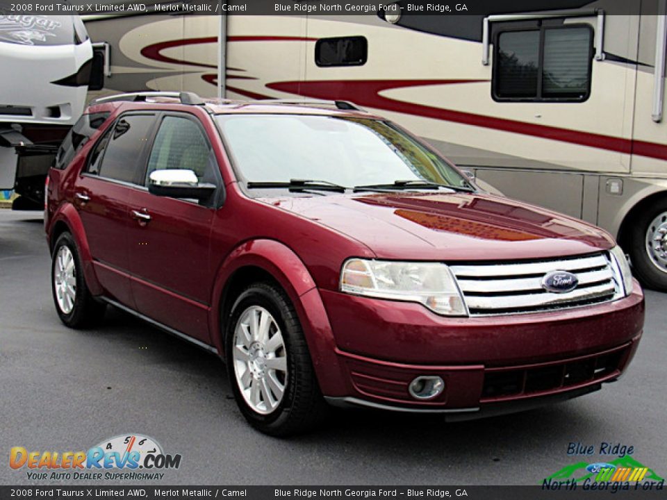 2008 Ford Taurus X Limited AWD Merlot Metallic / Camel Photo #7