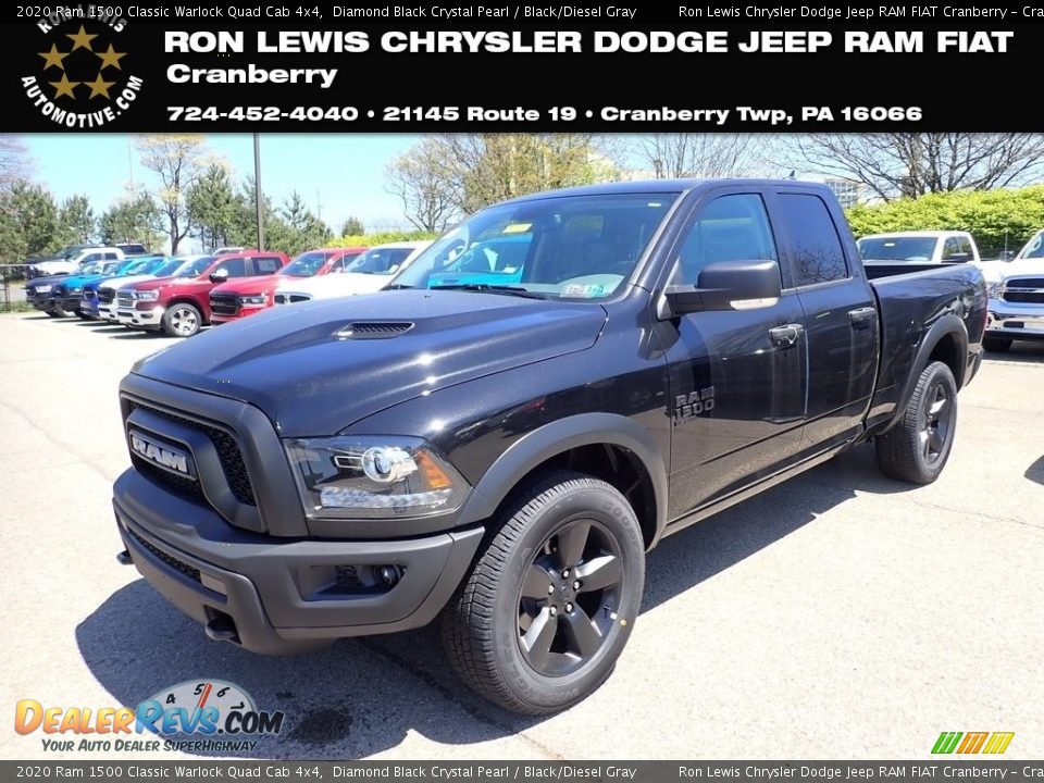 2020 Ram 1500 Classic Warlock Quad Cab 4x4 Diamond Black Crystal Pearl / Black/Diesel Gray Photo #1