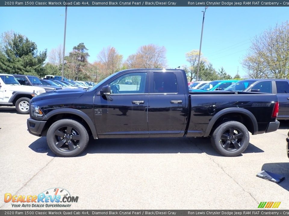 2020 Ram 1500 Classic Warlock Quad Cab 4x4 Diamond Black Crystal Pearl / Black/Diesel Gray Photo #2