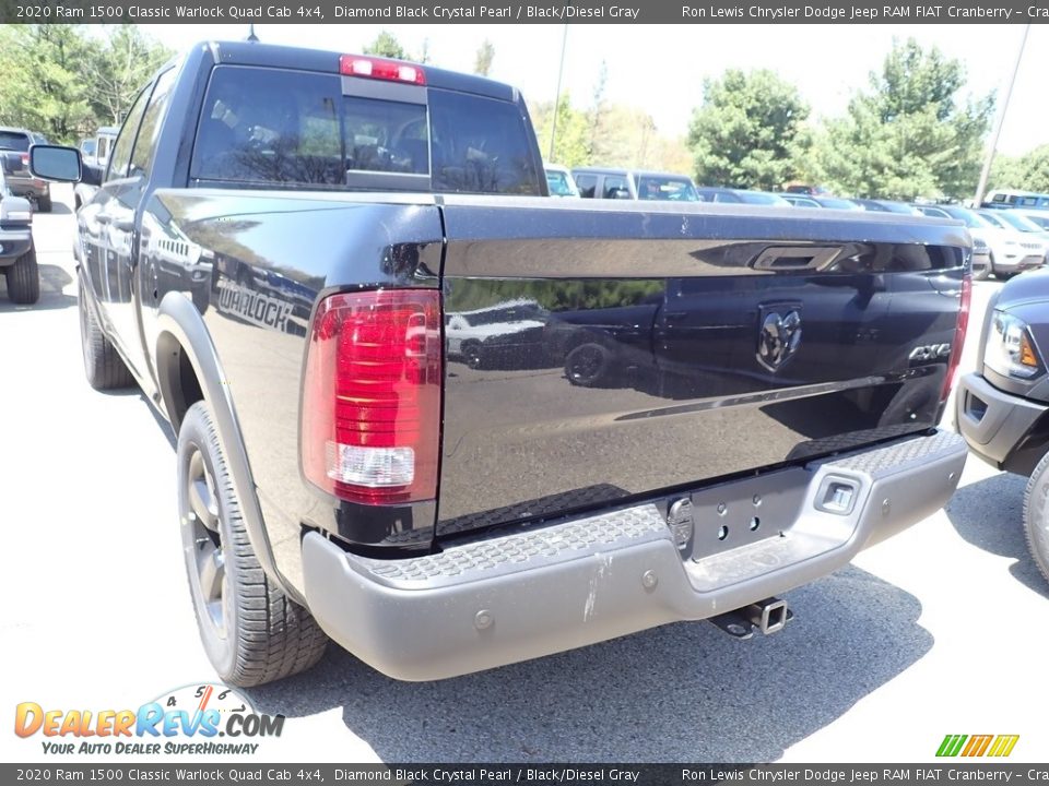 2020 Ram 1500 Classic Warlock Quad Cab 4x4 Diamond Black Crystal Pearl / Black/Diesel Gray Photo #3