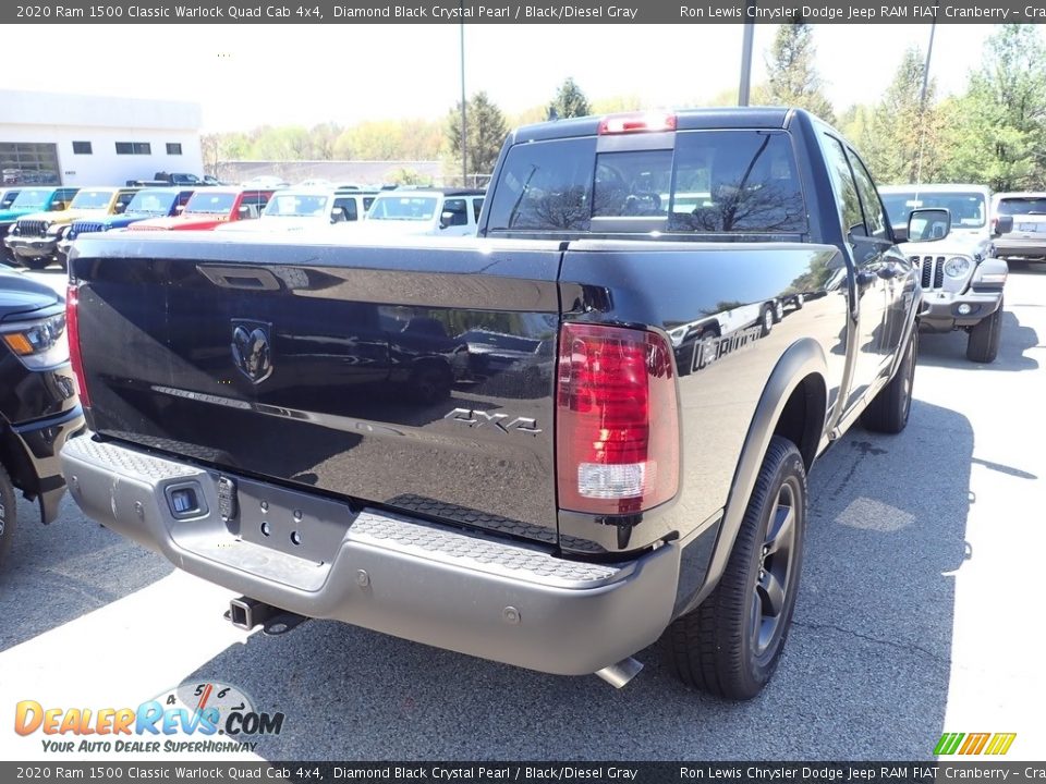 2020 Ram 1500 Classic Warlock Quad Cab 4x4 Diamond Black Crystal Pearl / Black/Diesel Gray Photo #5
