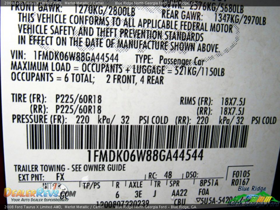 2008 Ford Taurus X Limited AWD Merlot Metallic / Camel Photo #25