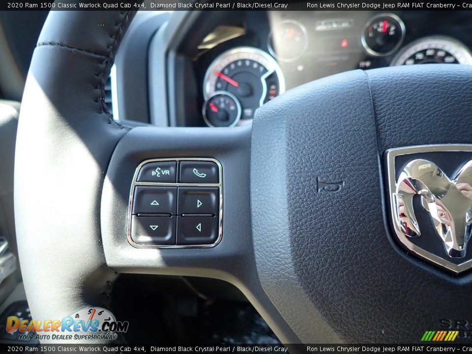 2020 Ram 1500 Classic Warlock Quad Cab 4x4 Diamond Black Crystal Pearl / Black/Diesel Gray Photo #19