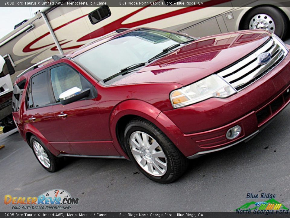 2008 Ford Taurus X Limited AWD Merlot Metallic / Camel Photo #31
