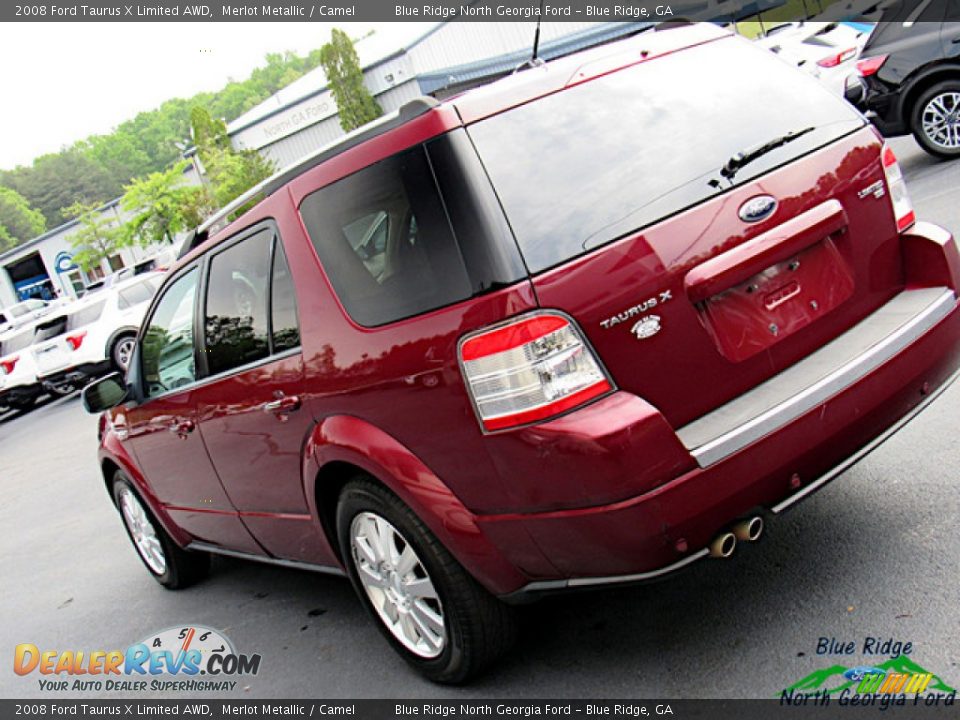 2008 Ford Taurus X Limited AWD Merlot Metallic / Camel Photo #33
