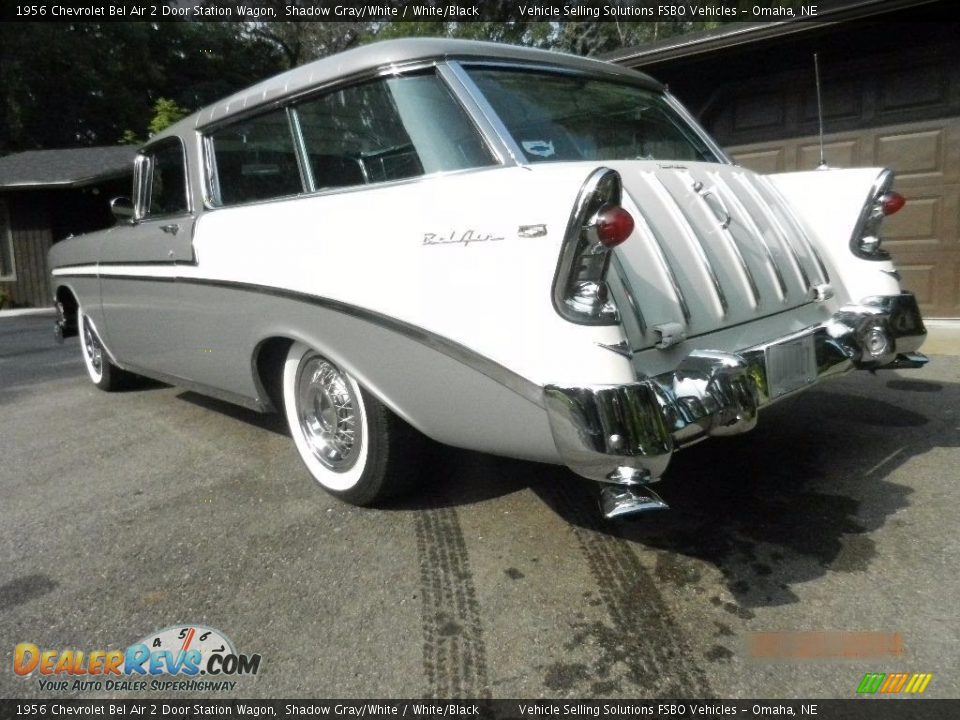 1956 Chevrolet Bel Air 2 Door Station Wagon Shadow Gray/White / White/Black Photo #5