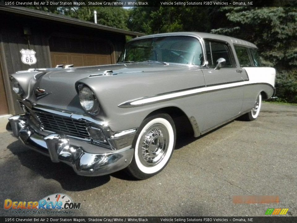 1956 Chevrolet Bel Air 2 Door Station Wagon Shadow Gray/White / White/Black Photo #6