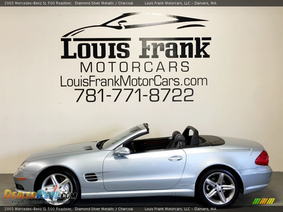 2003 Mercedes-Benz SL 500 Roadster Diamond Silver Metallic / Charcoal Photo #1