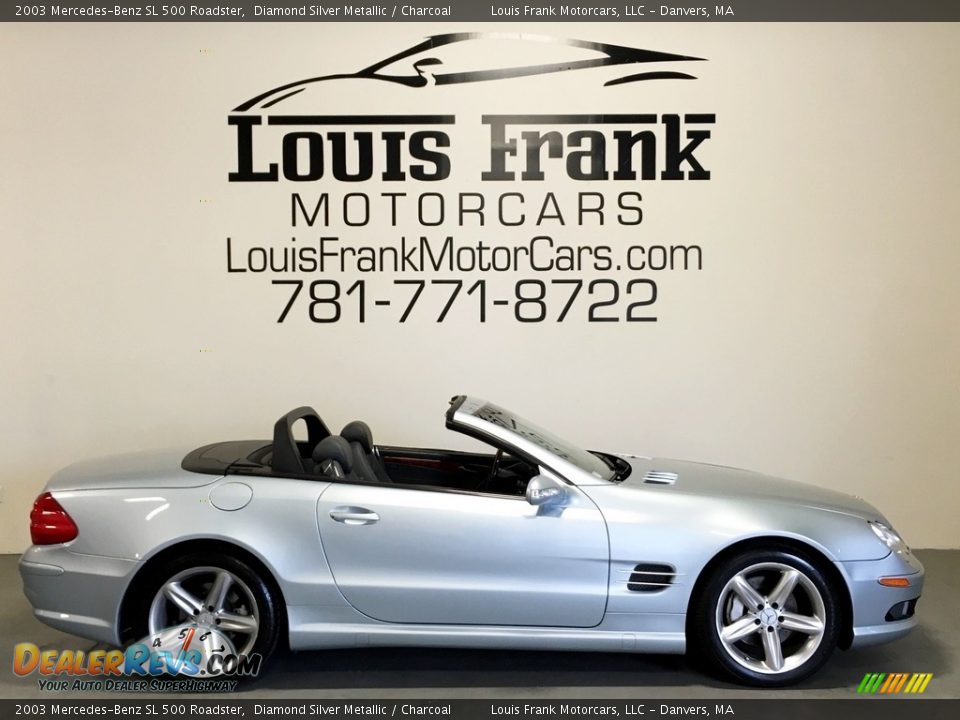 2003 Mercedes-Benz SL 500 Roadster Diamond Silver Metallic / Charcoal Photo #6