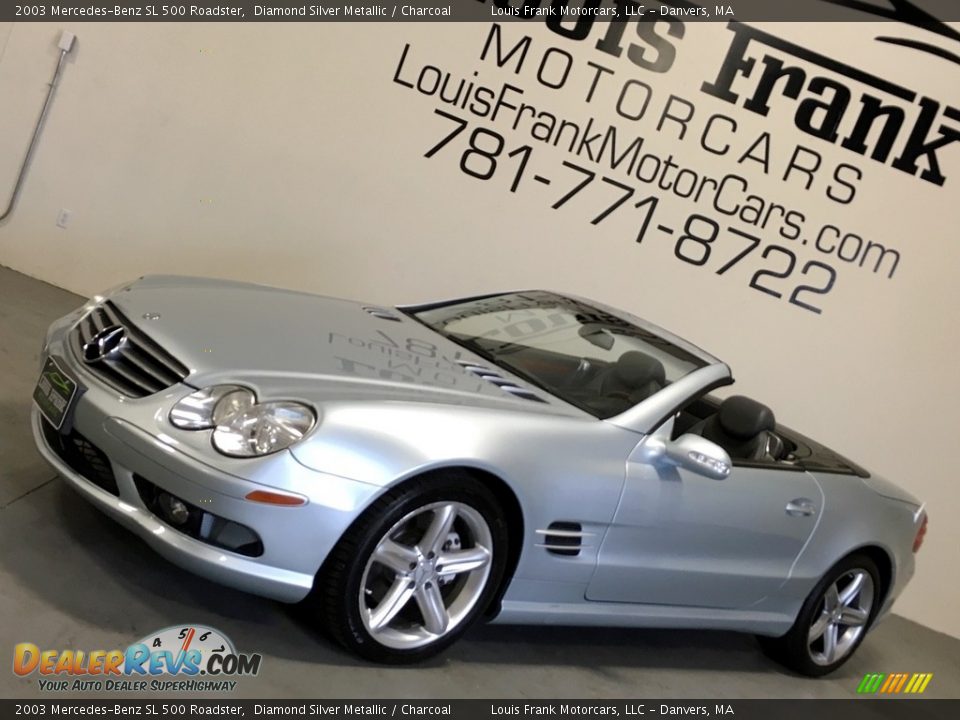 2003 Mercedes-Benz SL 500 Roadster Diamond Silver Metallic / Charcoal Photo #14