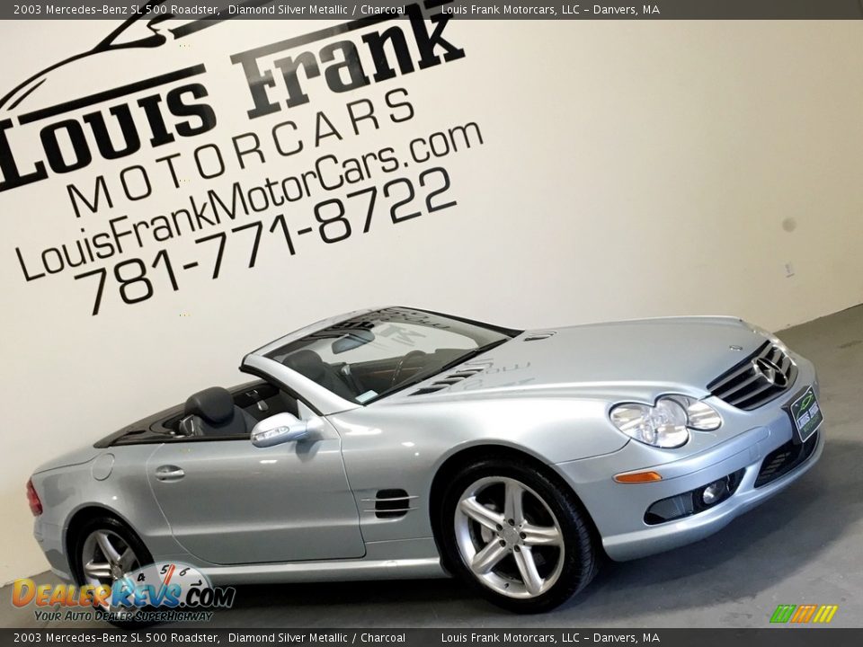 2003 Mercedes-Benz SL 500 Roadster Diamond Silver Metallic / Charcoal Photo #15