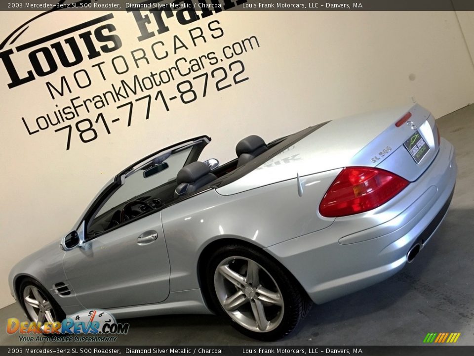 2003 Mercedes-Benz SL 500 Roadster Diamond Silver Metallic / Charcoal Photo #16