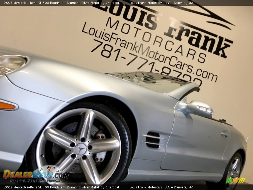 2003 Mercedes-Benz SL 500 Roadster Diamond Silver Metallic / Charcoal Photo #18