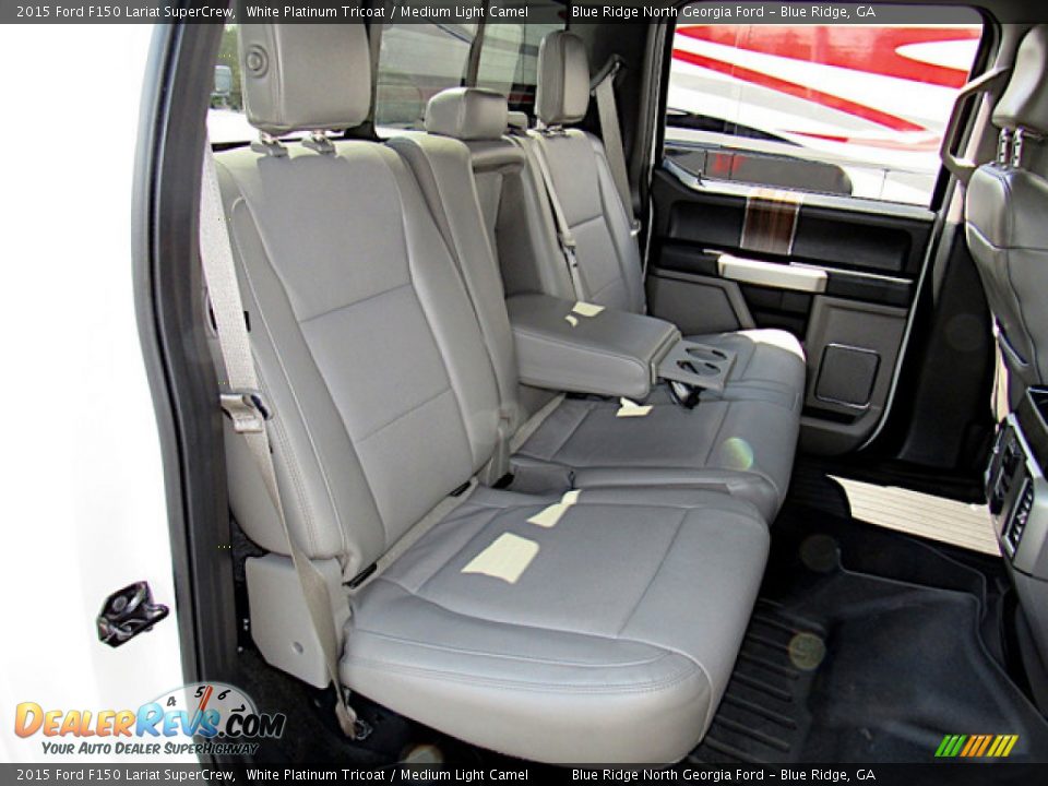 2015 Ford F150 Lariat SuperCrew White Platinum Tricoat / Medium Light Camel Photo #13