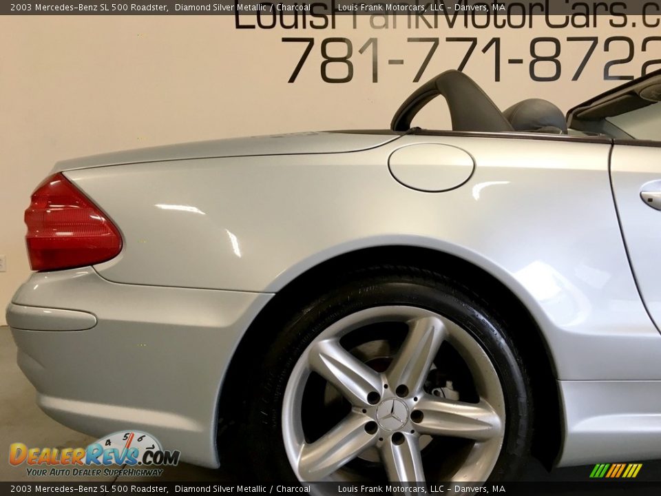 2003 Mercedes-Benz SL 500 Roadster Diamond Silver Metallic / Charcoal Photo #33