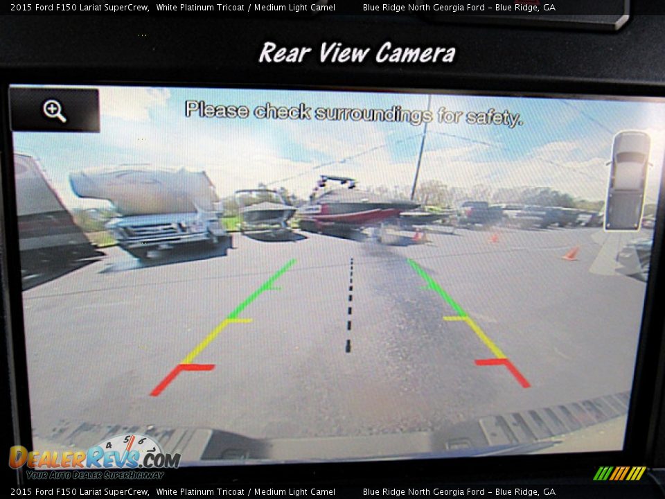 2015 Ford F150 Lariat SuperCrew White Platinum Tricoat / Medium Light Camel Photo #21