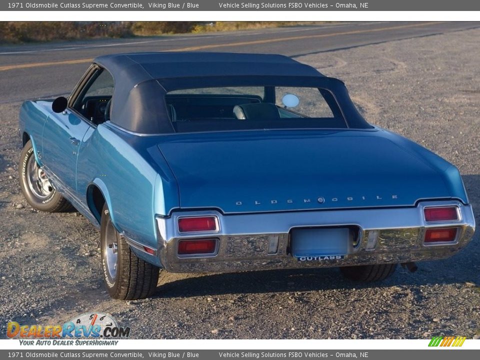 1971 Oldsmobile Cutlass Supreme Convertible Viking Blue / Blue Photo #3