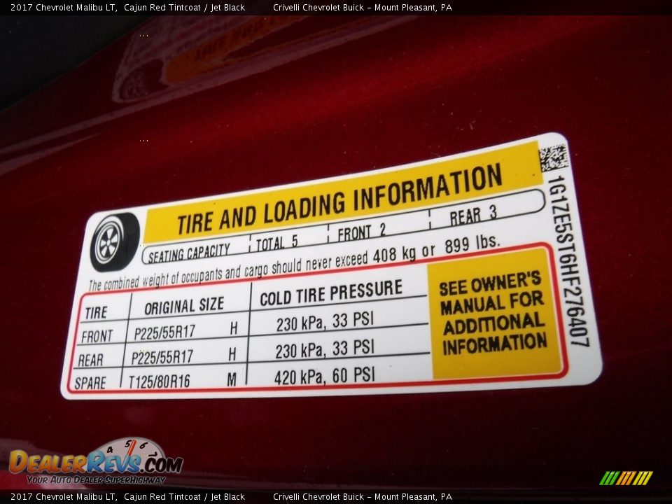2017 Chevrolet Malibu LT Cajun Red Tintcoat / Jet Black Photo #30