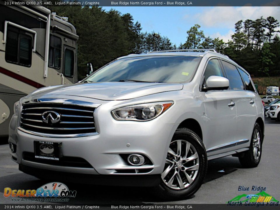 2014 Infiniti QX60 3.5 AWD Liquid Platinum / Graphite Photo #1