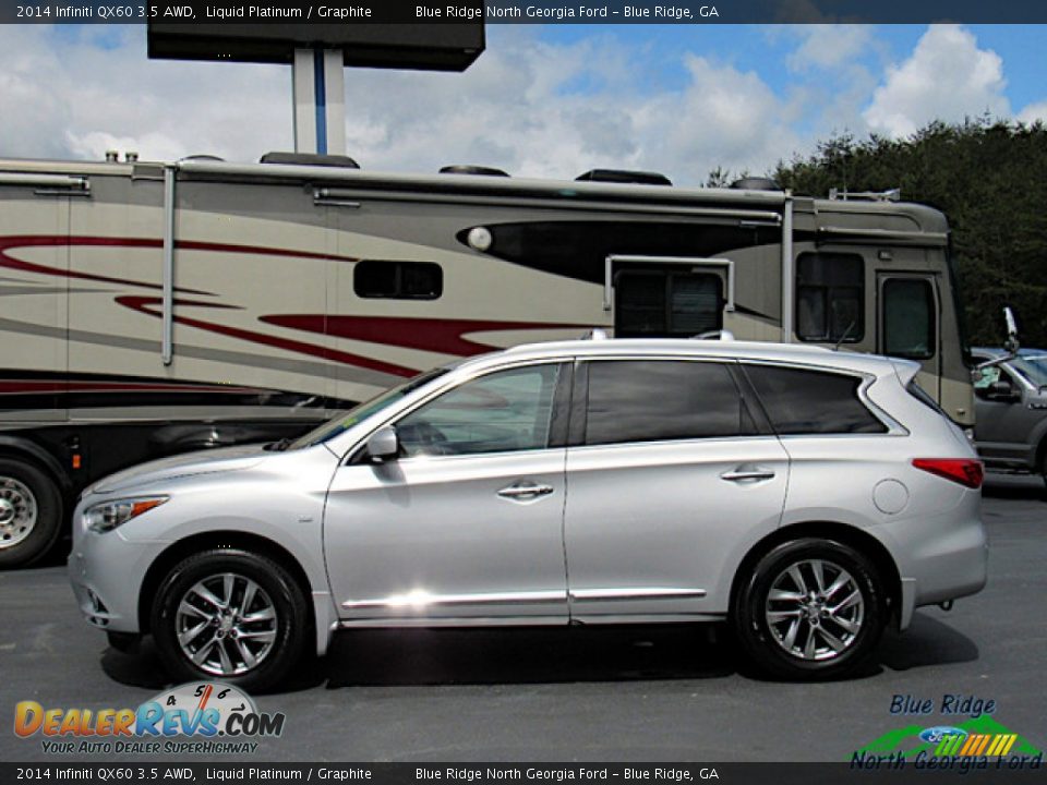 2014 Infiniti QX60 3.5 AWD Liquid Platinum / Graphite Photo #2
