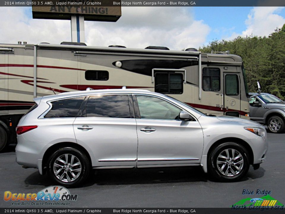 2014 Infiniti QX60 3.5 AWD Liquid Platinum / Graphite Photo #6
