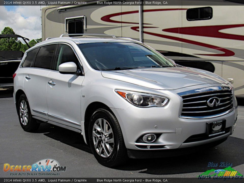 2014 Infiniti QX60 3.5 AWD Liquid Platinum / Graphite Photo #7