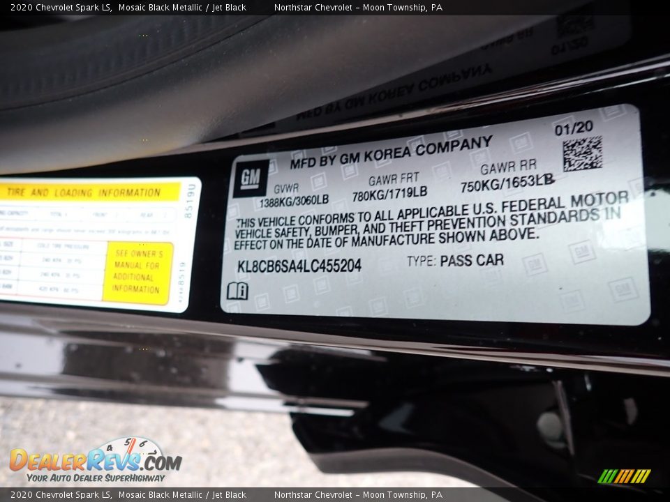 2020 Chevrolet Spark LS Mosaic Black Metallic / Jet Black Photo #16