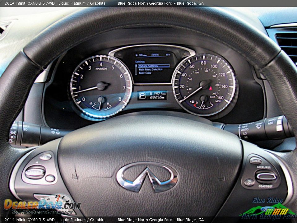 2014 Infiniti QX60 3.5 AWD Liquid Platinum / Graphite Photo #19