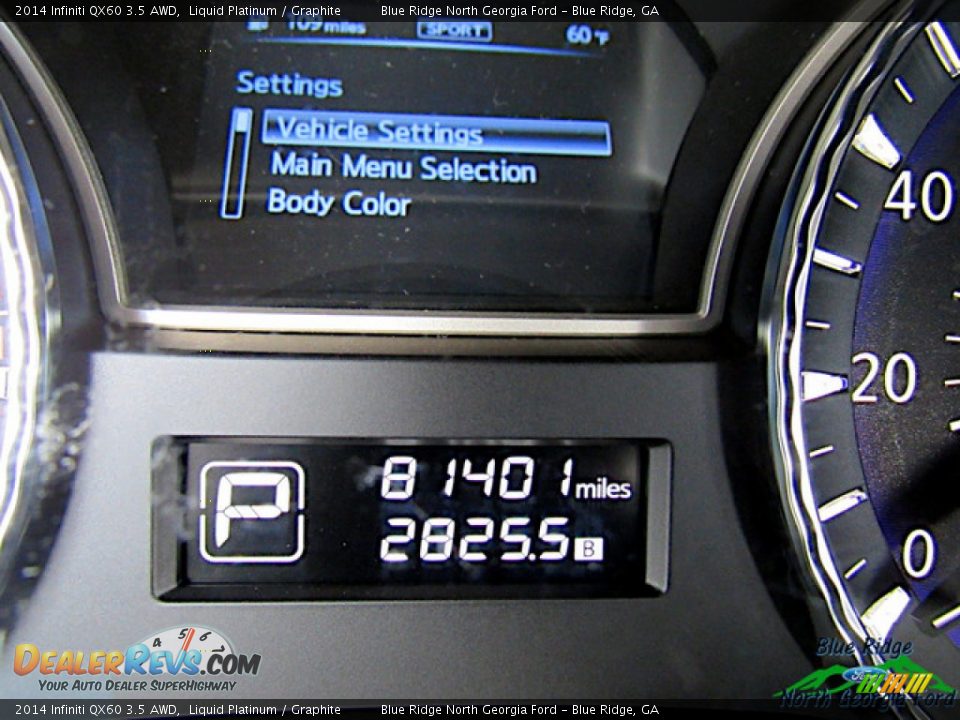 2014 Infiniti QX60 3.5 AWD Liquid Platinum / Graphite Photo #21