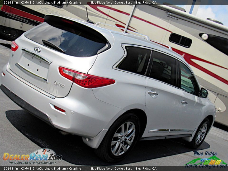2014 Infiniti QX60 3.5 AWD Liquid Platinum / Graphite Photo #35
