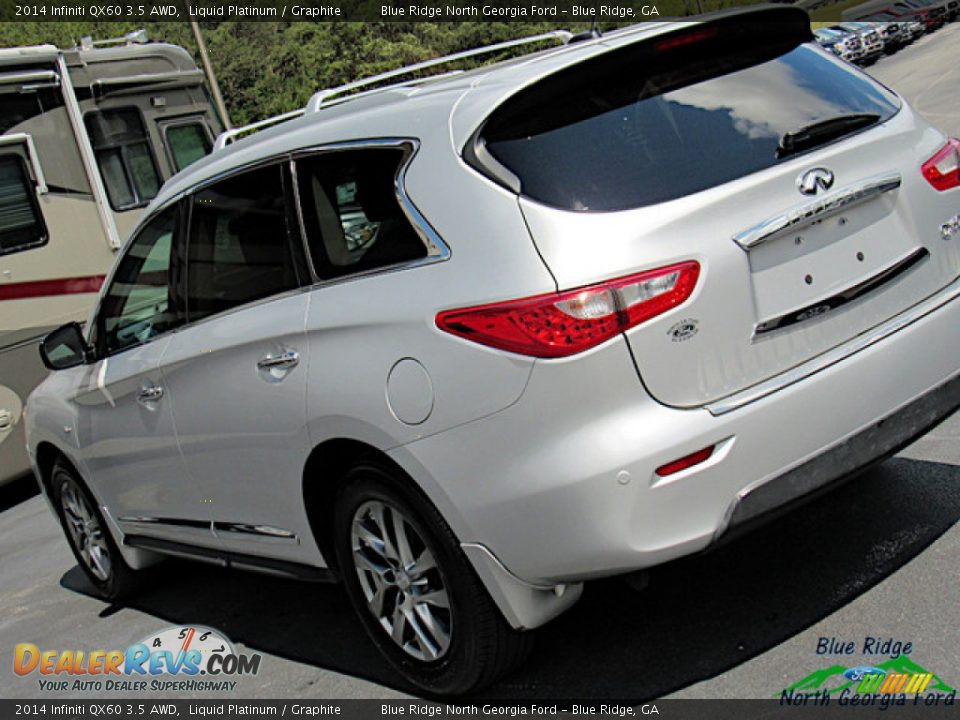 2014 Infiniti QX60 3.5 AWD Liquid Platinum / Graphite Photo #36