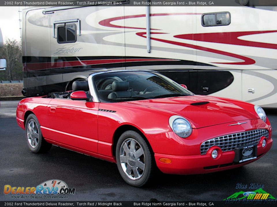 2002 Ford Thunderbird Deluxe Roadster Torch Red / Midnight Black Photo #7