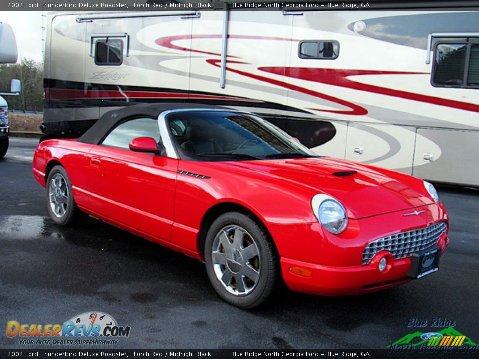 2002 Ford Thunderbird Deluxe Roadster Torch Red / Midnight Black Photo #9