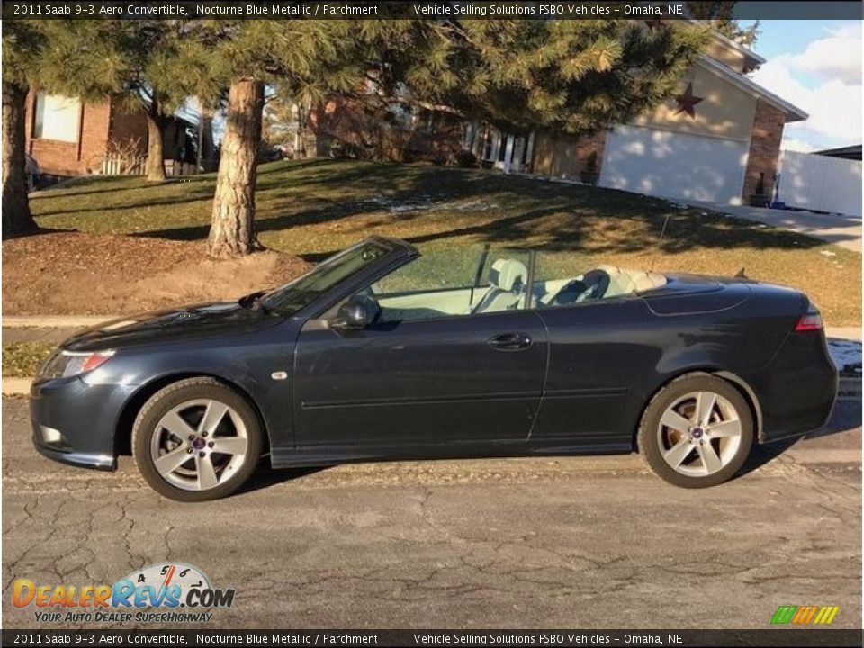 2011 Saab 9-3 Aero Convertible Nocturne Blue Metallic / Parchment Photo #1