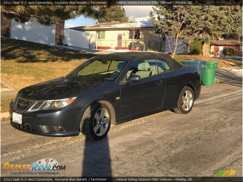 2011 Saab 9-3 Aero Convertible Nocturne Blue Metallic / Parchment Photo #5