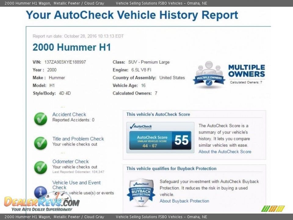 Dealer Info of 2000 Hummer H1 Wagon Photo #2