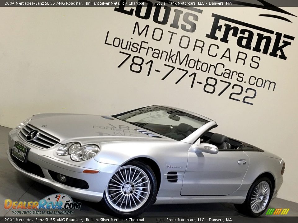 2004 Mercedes-Benz SL 55 AMG Roadster Brilliant Silver Metallic / Charcoal Photo #4